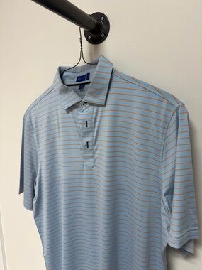 Stitch Fix Mens Light Blue Striped Men's Polo Shirt
